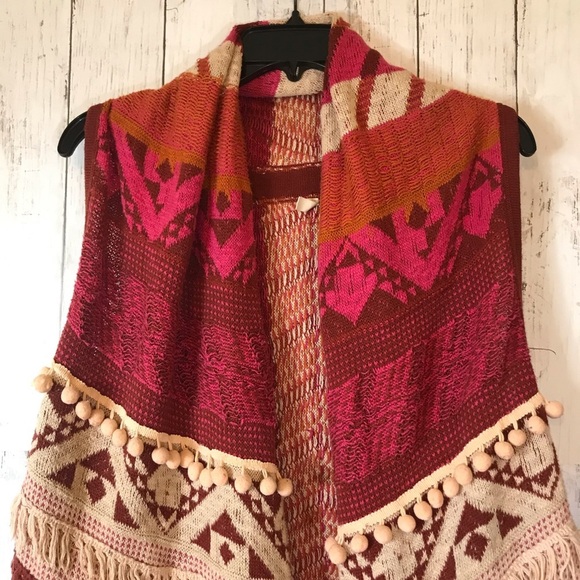 MOTH Anthropologie Durango Jacquard Boho Sweater Vest Size XS/S - Picture 6 of 16